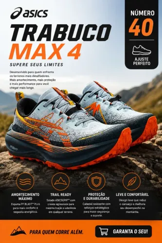 ( PROMOÇÃO) ASICS TRABUCO MAX 4 / N° 40