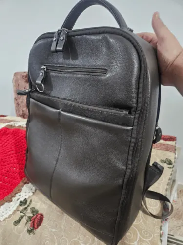 Mochila Mala Premium Viagem Bennemann 100% Couro Marrom Café