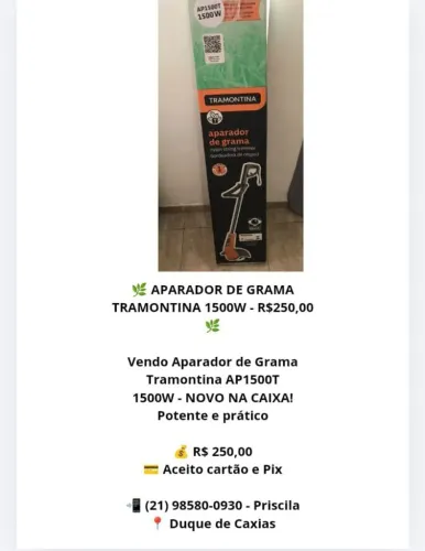 Vendo aparador de grama 