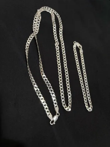 Colar + pulseira prata 925.