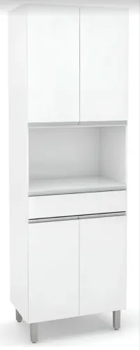 Paneleiro Duplo Nicho para Micro-ondas com 4 Portas 1 Gaveta Top Class Branco Batrol