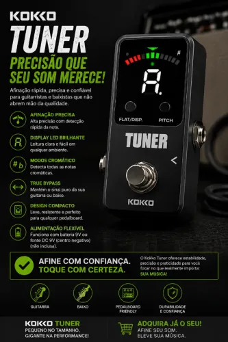 Pedal De Afinador De Guitarra Cromático Kokko Ftn2