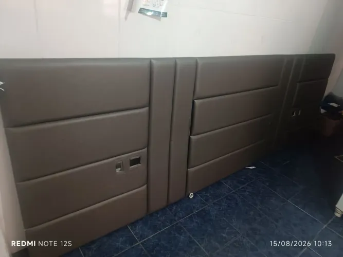 Cabeceira Painel Estofada King/Queen 3,60m - Tecido Premium Facto Dunas Chocolate (usada)