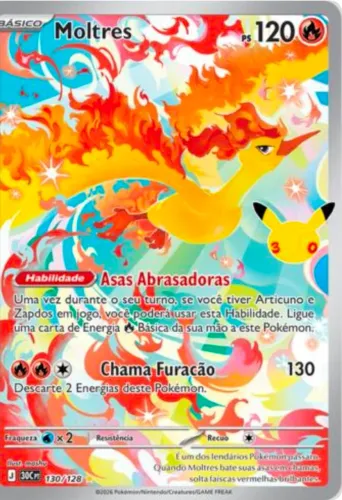 Pokemon 30 anos carta Moltres (130/128)