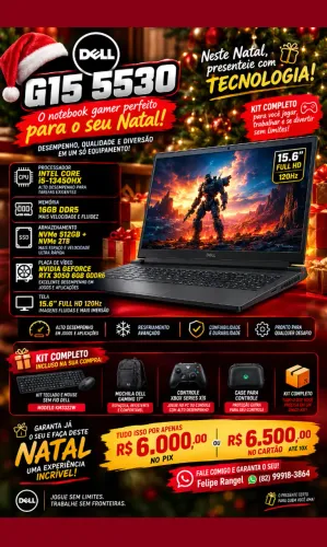 Notebook Dell G15 5530 Gamer - Excelente estado e pronto para uso!