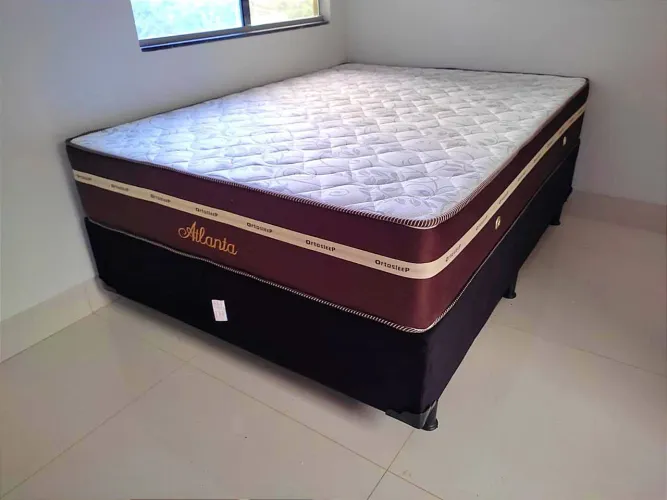 Cama casal com colchão Atlanta colchão firme excelente para coluna