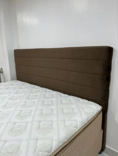 CABECEIRA BELA VELUDO MARROM CASAL PROBEL