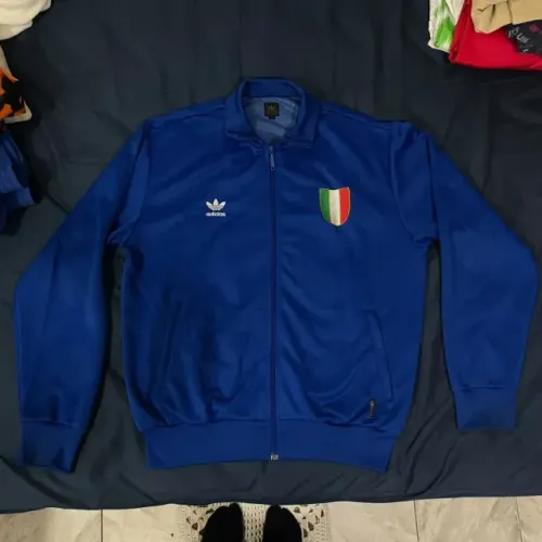Jaqueta Adidas Italia 1974 FIFA World Cup Azul Royal (Tamanho XL) - Trefoil Vintage