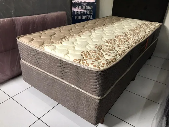 Cama Box Solteirão 96x203 Espuma Semi Ortopédica Dupla Face Sankonfort Nova!
