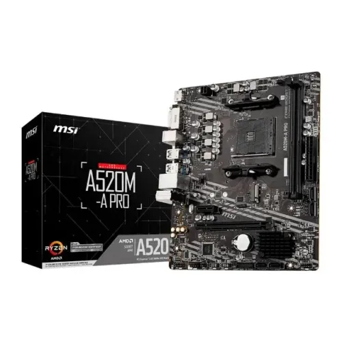 Placa Mãe MSI A520M-A PRO, AMd Am4, mATx, Ddr4 - para Ryzen Loja Coimbra Computadores