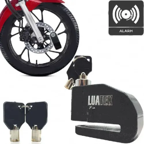 Cadeado Para Moto Trava De Disco Com Alarme Lk-bl14 Luatek