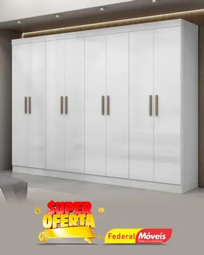 Guarda Roupa Casal 100% MDF 8 Portas 4 Gavetas Super Lindo Fazemos Entrega