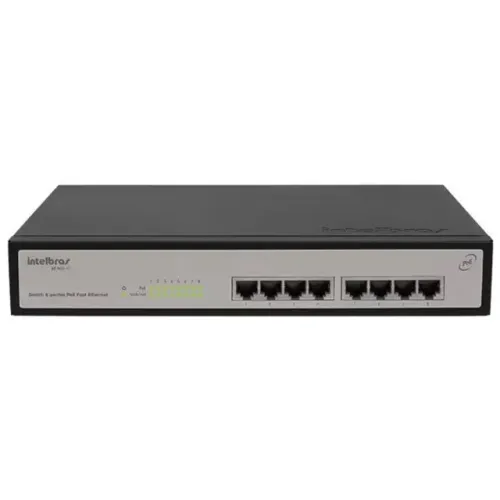 Switch 08 Portas Intelbrás SF802AF 10/100 Mbps Poe Ativo