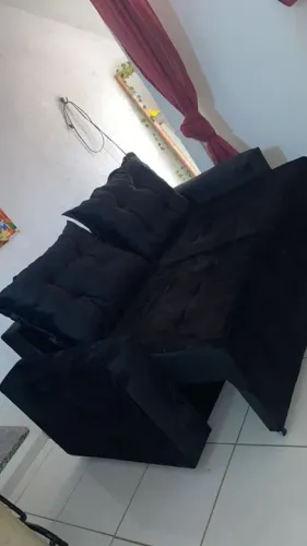 Sofá retrátil veludo 