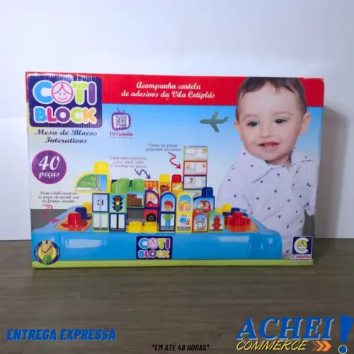 Mesa com Peças de Encaixar Infantil Didática - Cotiplás Coti Block - NOVO