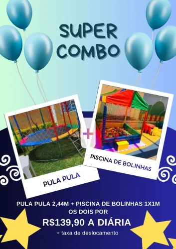 Pula pula e piscina de bolinhas 