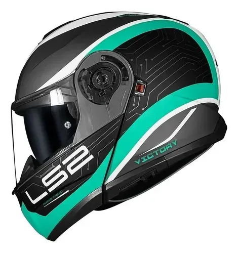 Capacete Ls2 Ff908 Strobe 2 Victory Preto Verde Fosco