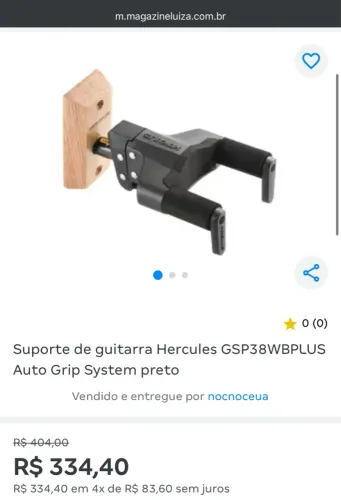 Suporte de Guitarra violão baixo Hercules GSP38WBPLUS Auto Grip System preto