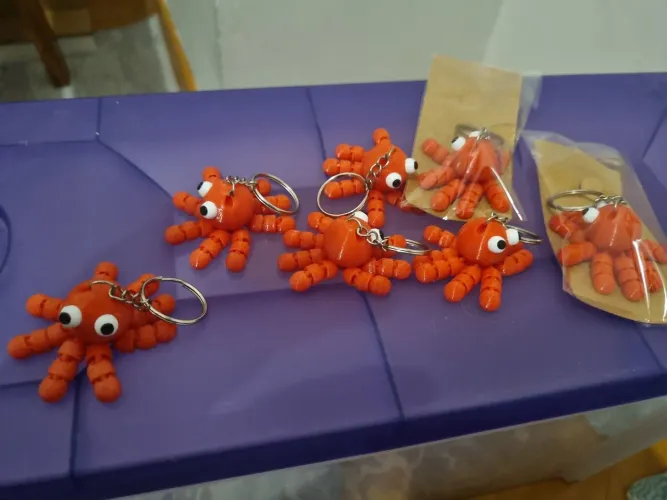 Polvo Articulado 3D Chaveiro