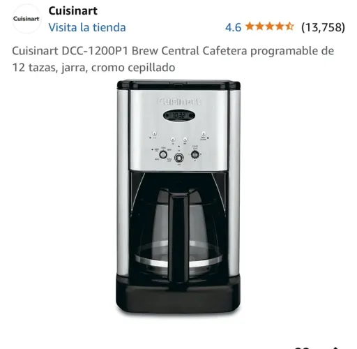 Cafeteira NOVA  Cuisinart DCC-1200P1 Brew Central 12 xícaras
