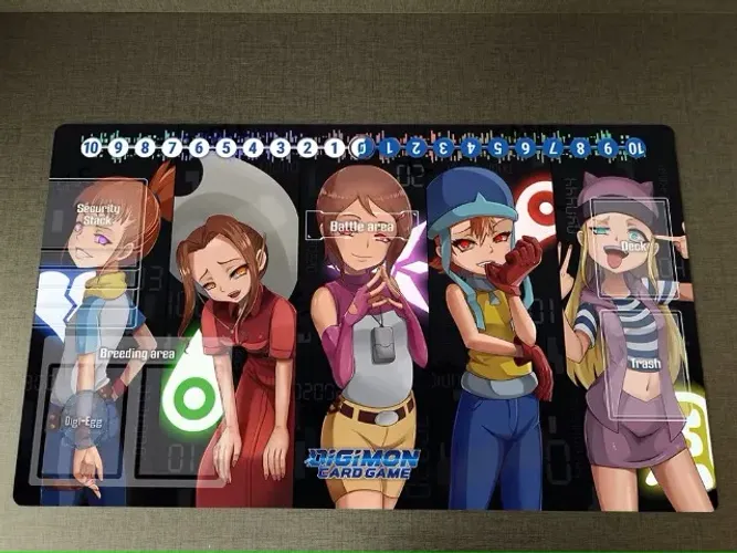 Playmat Digimon TCG - DIGIESCOLHIDAS - Com contador de memória e áreas demarcadas