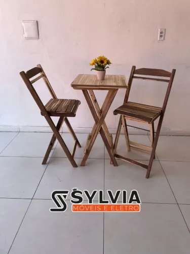 Conjunto dobrável bistro cru