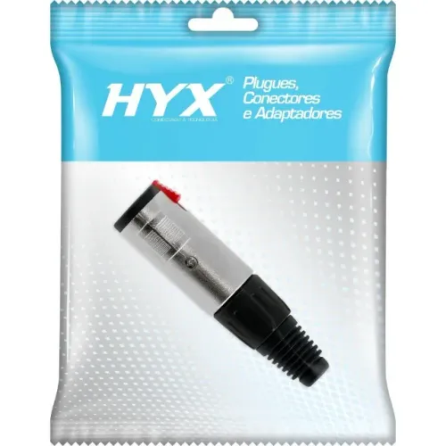 Conector Jack P10 Fêmea Mono e Estéreo Com Trava HJ071 HYX