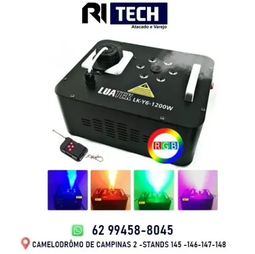 Máquina De Fumaça 1200w Rgb 6 Leds Conexão Dmx Lk-y6 Festa Iluminação
