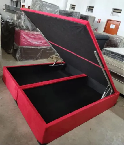 Base baú Super King com 40 cm de profundidade com a tampa