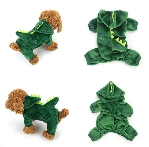 Roupa pra filhote canino de dinossauro