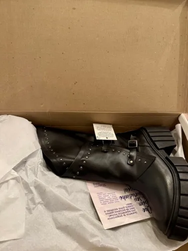 Bota NOVA Rocker Sola Plataforma Mah Juliette Em Couro Preto