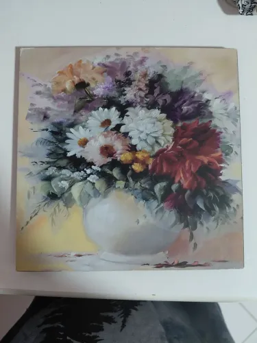 Quadro de Flores de madeira. 