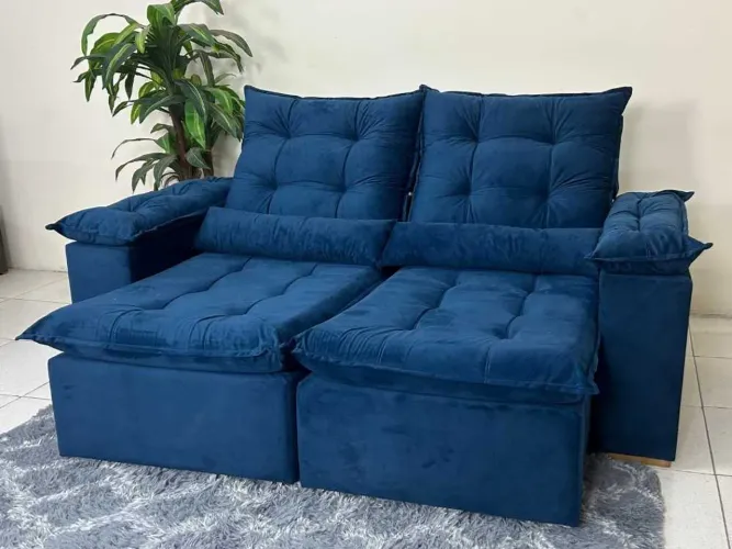 Sofá Retrátil Reclinável 2m Veludo- Produto Novo
