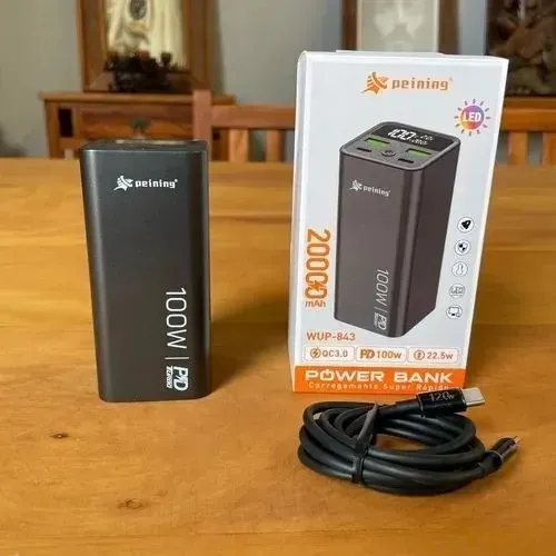 Power Bank Peining WUP-843 20000mAh 100W PD/QC 3.0 Notebook e Celular Novo