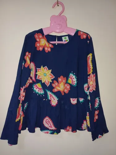 Blusa Infantil Puc Estampada com Babado