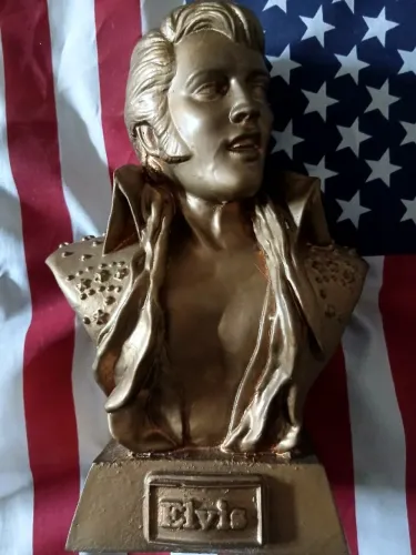 Busto ELVIS PRESLEY, rico em detalhes, feito em resina