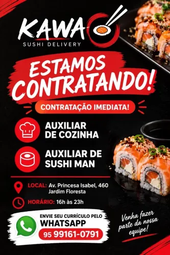 Auxiliar de cozinha e aux de sushi man