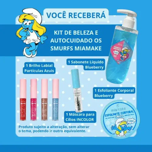 Kit De Beleza Autocuidado Skincare Os Smurfs Miamake Kawaii