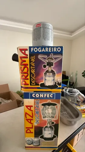 Kit Acampamento Fogareiro + Lampião + Cartucho de Gás Coleman | Novos na Caixa
