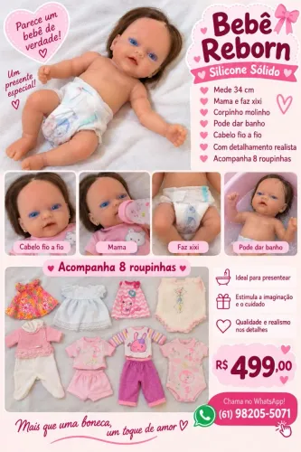 Bebê Reborn Silicone solido