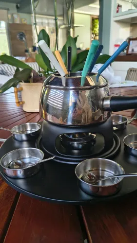 Aparelho completo de fondue de inox marca brinox