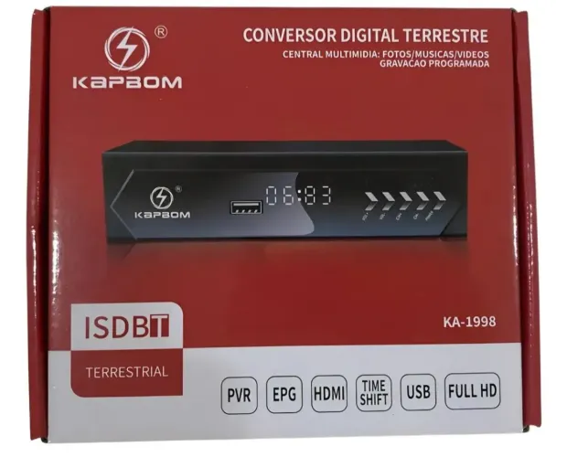 Conversor Digital pra tv completo Multimídia RCA HDMI USB<br>Full HD Kapbom KA-1998