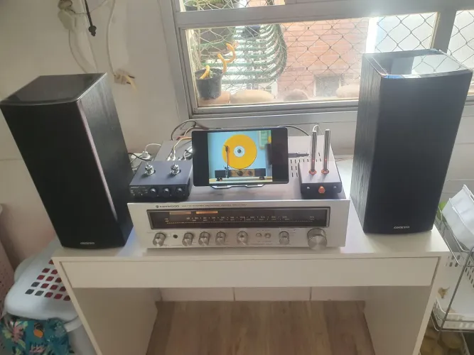 Sistema vintage valvulado Receiver kenwood e onkyo 