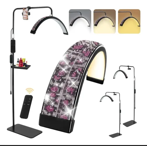 Luminária Led Meia Lua Estética Maquiagem Salão Unha 3 Luzes