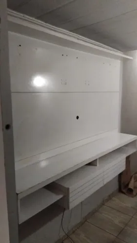 Painel de TV MDF 75 polegada cor branco 
