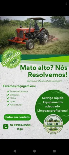 Roçadeira tratorrizada , motoserra e jardim