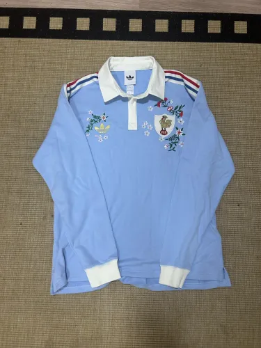 Camisa França Rugby Adidas Original Com Bordado Floral