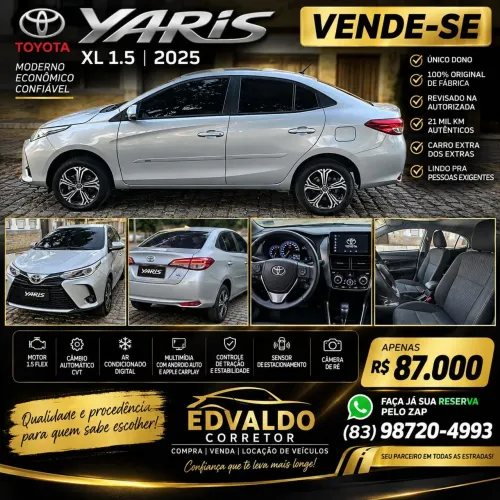 Toyota Yaris XL Sedan 1.5 Flex 16V 4P Aut. 2025