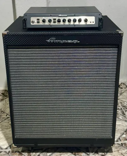 CABEÇOTE AMPEG PF800 + GABINETE 4X10? AMPEG - PF-410HLF 800 WATTS+ CASE