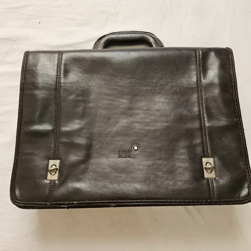 Maleta Montblanc vintage em couro, modelo executivo